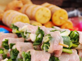 Close-up of vegetables in plate