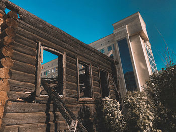 Low angle view of old building against sky