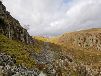 Panoramic view of landscape and mountains against sky