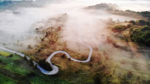 Aerial view of road amidst landscape