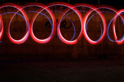 Red light painting at night