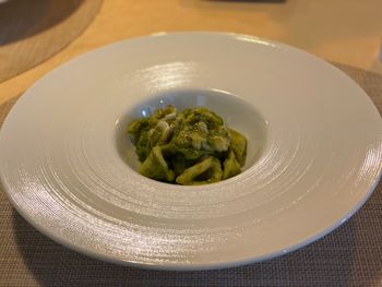 Close-up of served food in plate