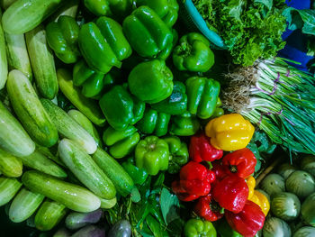 Close-up of bell peppers for sale in market