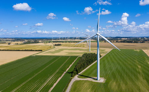 Scenic view of wind farm