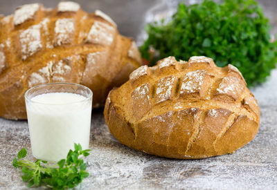 Close-up of food on table