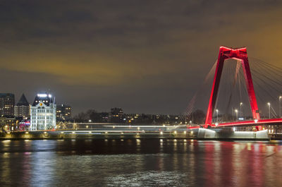 White house and red bridge in rotterdam