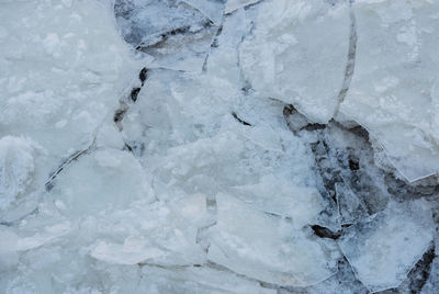 Full frame shot of frozen ice