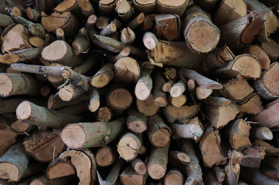 Full frame shot of firewood