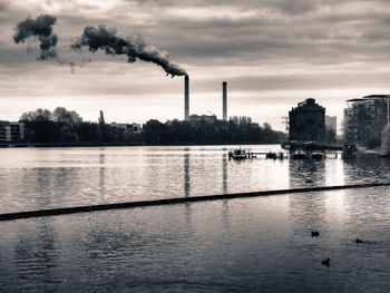 River against cloudy sky