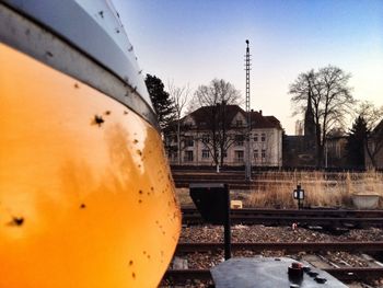 View of train on road