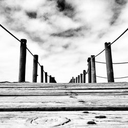 Low angle view of bridge against sky