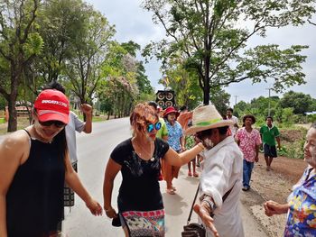 Group of people enjoying music festival