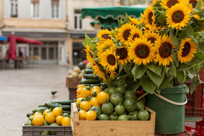 Close-up of yellow fruits for sale