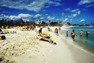 People enjoying at beach