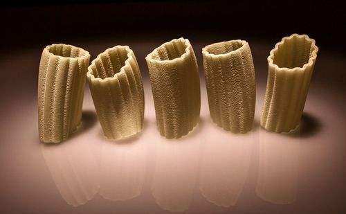 Close-up of pasta against black background