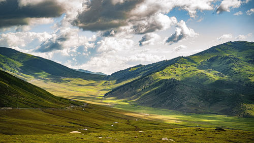 Scenic view of mountains against sky