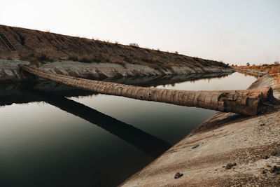 Scenic view of river against clear sky