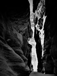 Low angle view of rock formations in cave