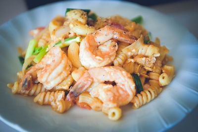 High angle view of meal served in plate