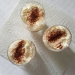 High angle view of coffee on table