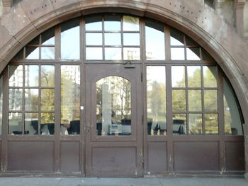 View of building through window