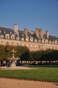 View of historic building against clear sky