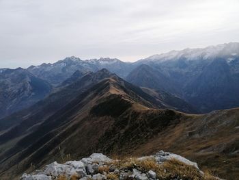 Scenic view of mountains against sky