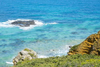 Coastline of a rocky beach along the great ocean road, victoria australia