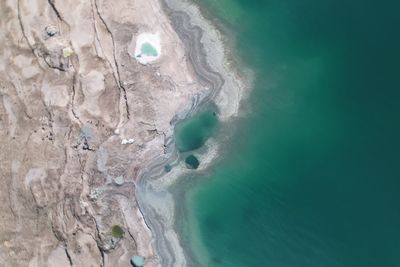 High angle view of sea shore