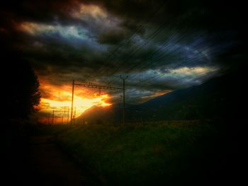 Dramatic sky over landscape