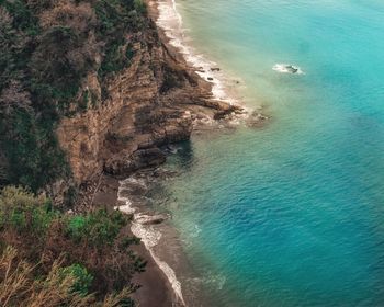 High angle view of beach against sky