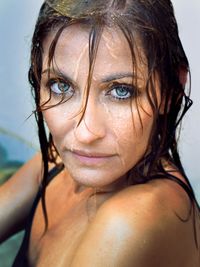 Portrait of woman with wet face