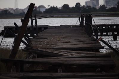 Wooden pier over sea