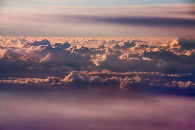 Low angle view of cloudscape against sky during sunset