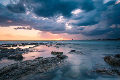 View of sea against cloudy sky