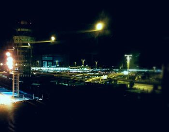 Illuminated street light at night