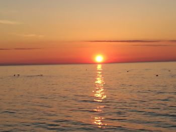 Scenic view of sea at sunset