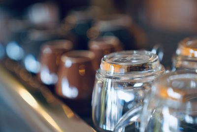 Close-up of glass jar on table