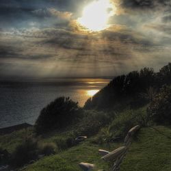 Scenic view of sunset over sea