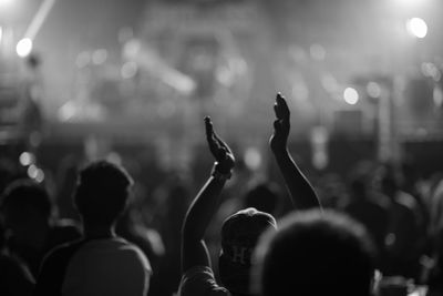 Group of people at music concert