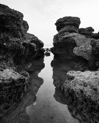 Rock formation against sky