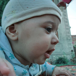 Close-up portrait of cute baby girl