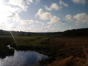 Scenic view of field against sky