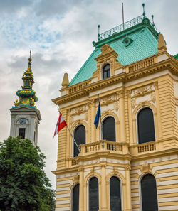 Low angle view of historical building against sky