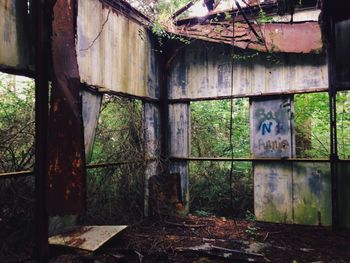 Close-up of abandoned window