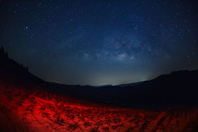 Scenic view of star field against sky at night