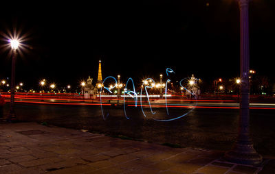 Light trails in city at night