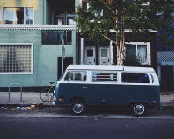 Cars parked in front of building