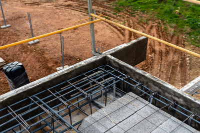 High angle view of staircase