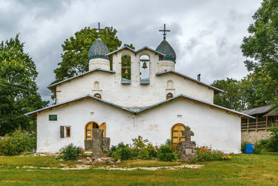 Church of the intercession and nativity of the virgin is an orthodox church in pskov, russia